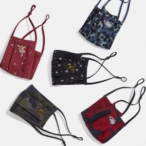 2pk Coach Wild Beast Prints Face Masks NWT Red Camo Sharkie